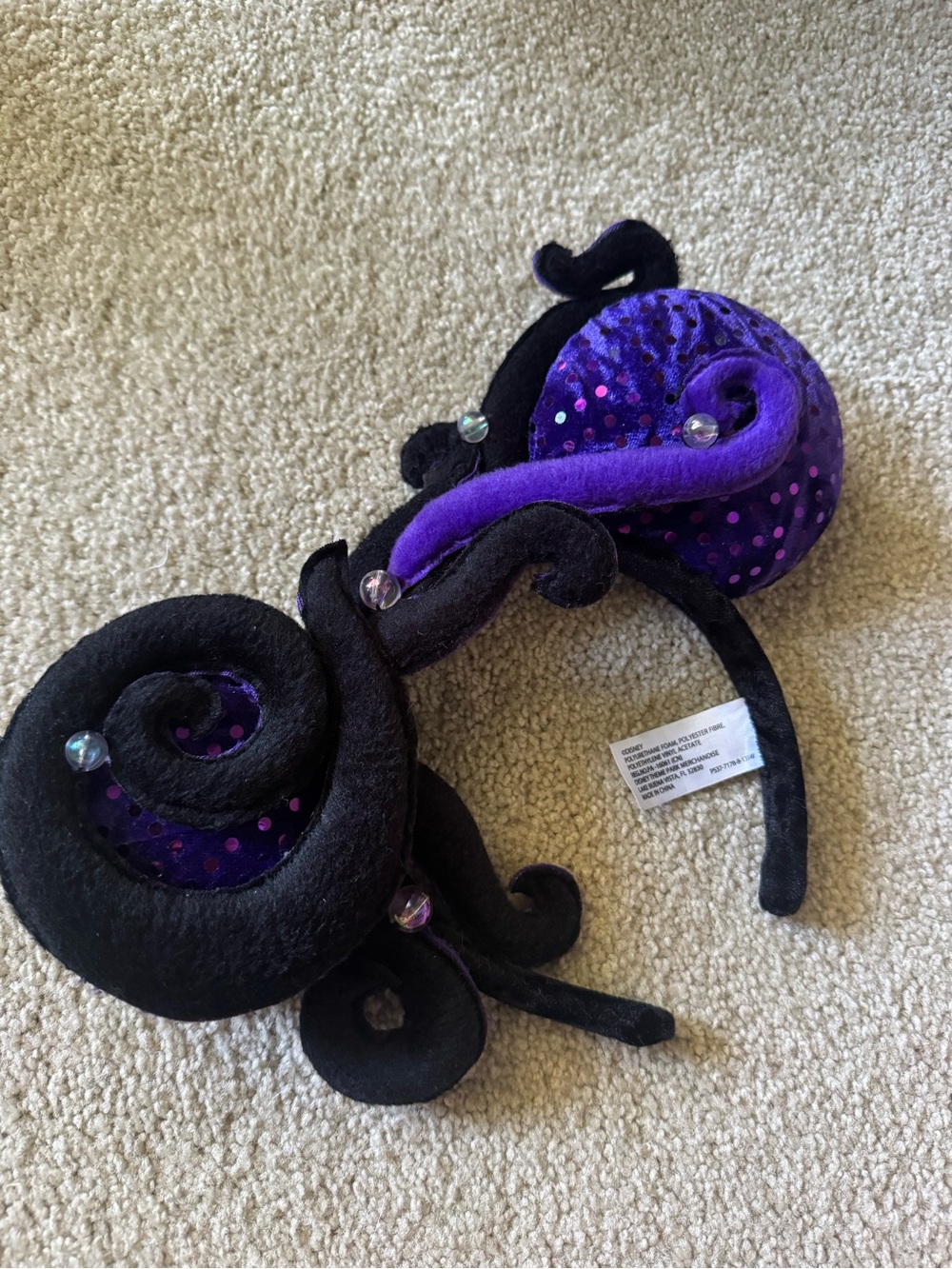 Disney Parks Authentic Disney Villain Sequined Ursula Mickey/Minnie Mouse Ears - Picture 8 of 12